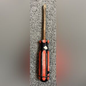 Vintage Stanley Handyman 63-364 Flat Head Screwdriver Black Red Made in USA 8”